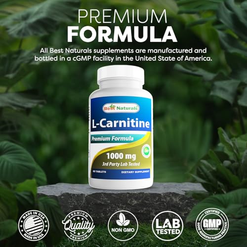 Best Naturals L-Carnitine 1000mg 60 Tablets (60 Count (Pack of 1))