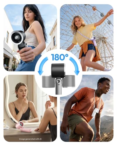 Gaiatop Portable Handheld Turbo Fan, 15 Hrs Cooling, 180° Foldable 4-in-1 Hand Held Fans, 6-Speed (1-100) Personal Mini Handheld Fans, Small Portable Fan for Travel, Working, Outdoor Women Gifts Black