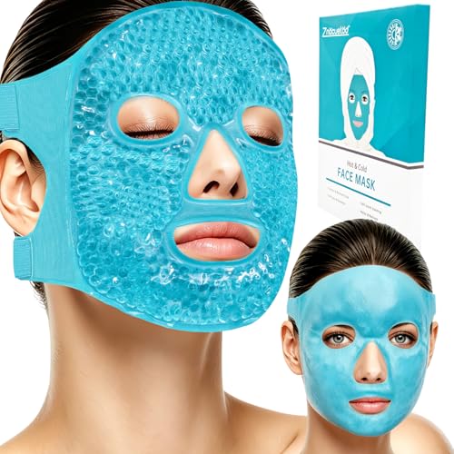 ZNÖCUETÖD Cold Face Ice Mask Facial Ice Pack, Hot Cold Compress for Face | Face SPA Gift for Woman Dark Circles Facial Puff, Pressure, Headaches, Skin Care, Post Laser Cosmetic Care, Reversible