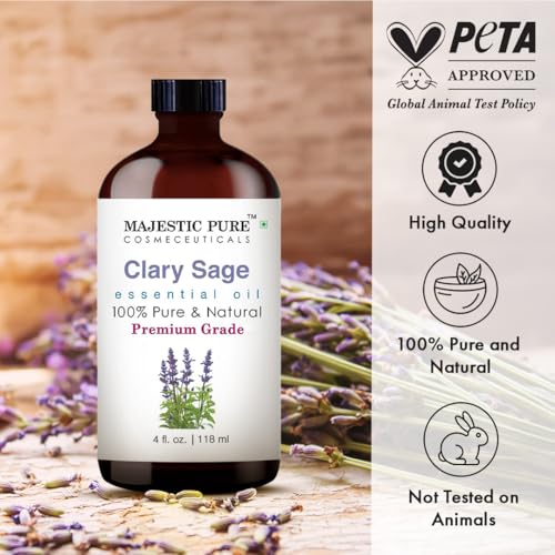 Majestic Pure Clary Sage Essential Oil for Diffuser - 4 Fl Oz