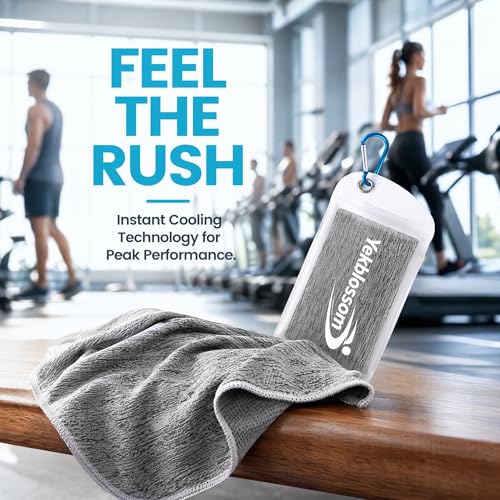 6 Pack Cooling Towel, Ice Towel for Neck, Soft Breathable Microfiber Towel, Hyper-Evaporative Cooling Towels for Yoga Sports Gym Running Workout Camping Outdoor Activities (3black+3grey)