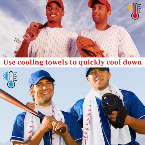 Booson 12 Pcs Baseball Cooling Towels Microfiber Ice Towels for Neck Face 40"x12" Breathable Sports Towel for Baseball Team Gifts Softball Soccer Basketball Tennis Practice Accessories