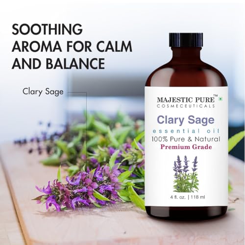 Majestic Pure Clary Sage Essential Oil for Diffuser - 4 Fl Oz