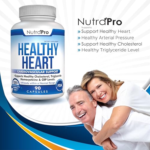 NutraPro Healthy Heart - Heart Health Supplements. Artery Cleanse & Protect .Supports Healthy Cholesterol and Triglyceride. GMP Certified.