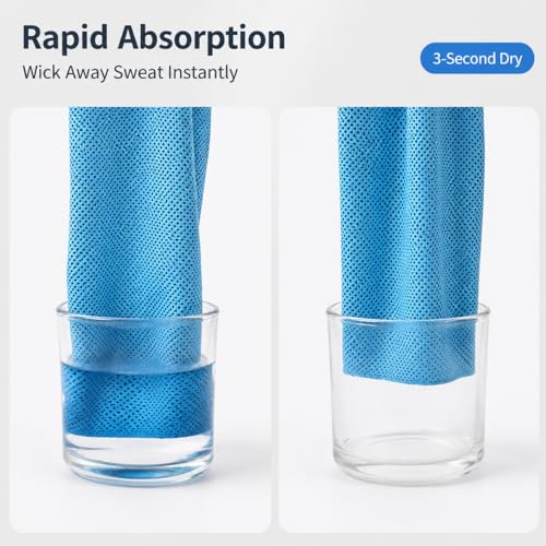 Cupro Cooling Wristband, Wrist for Hot Flashes & Menopause, Ice Wristband for Athletes, 20x30cm Blue