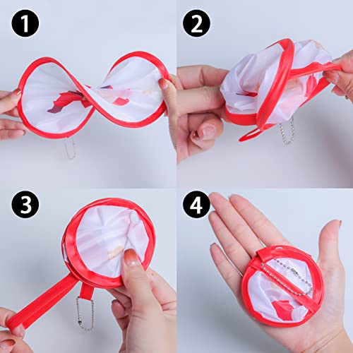 Spring Green Folding Fan – Floral Handheld Cooling Fan, Lightweight Foldable Travel Fan for Beach, Festival, Summer (Green)