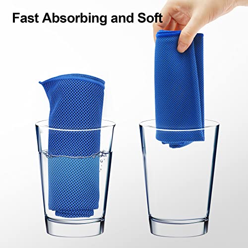 Cooling Towels for Neck and Face 6 Pack,Ice Towel for Yoga Gym Golf | Ultra-soft Microfiber,stays cool 3 hours,40x12in wearable as neck wrap,headband,bandana,for Camping Hot Weather