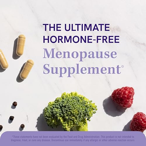Menopause Supplement for Women Hot Flashes, Night Sweats, Hormone Balance | Menopause Relief for Women & Perimenopause Support, With Black Cohosh DIM and Red Clover, Third-Party Tested, 60 Capsules