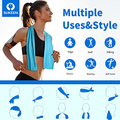 Sukeen 4 Pack Cooling Towels (40"x12") for Neck and Face Instant Cooling | Stay Cool in Hot Weather,Versatility,Soft,Breathable,Durability for Sports,Outdoor activities,Summer works in heat