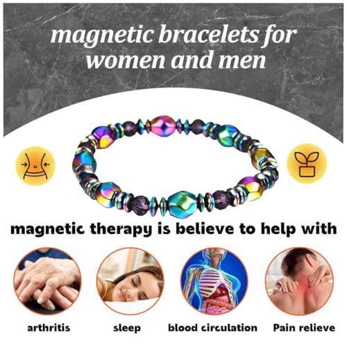 3Pcs Adjustable Magnetic Healing Hematite Bracelet for Women Men | Dainty Trendy Design Beaded Bracelets,Friendship Bracelet Kit for Graduation Christmas Valentines Mothers Day Birthday Gifts
