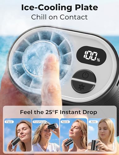 Portable Waist Fan with Ice Cooling, Instant Chill to 50℉, Mother Father Day Gifts for Mom Dad, Belt Clip Fan for Blue Collar Travel Camping Essentials, 12000RPM Cool Gadgets for Men Women 2026