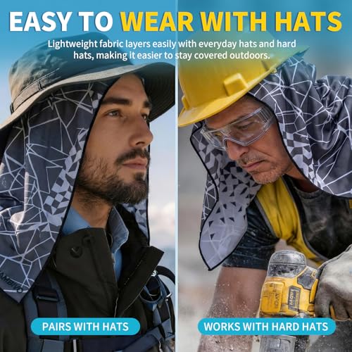 CAMBIVO Cooling Hoodie Towel for Men and Women, Lightweight Breathable Sun Protection Cover for Head, Neck, Ears, Face, Cooling Clothing for Extreme Heat, Sports Outdoors, Travel