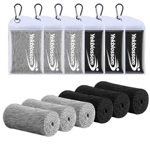 6 Pack Cooling Towel, Ice Towel for Neck, Soft Breathable Microfiber Towel, Hyper-Evaporative Cooling Towels for Yoga Sports Gym Running Workout Camping Outdoor Activities (3black+3grey)