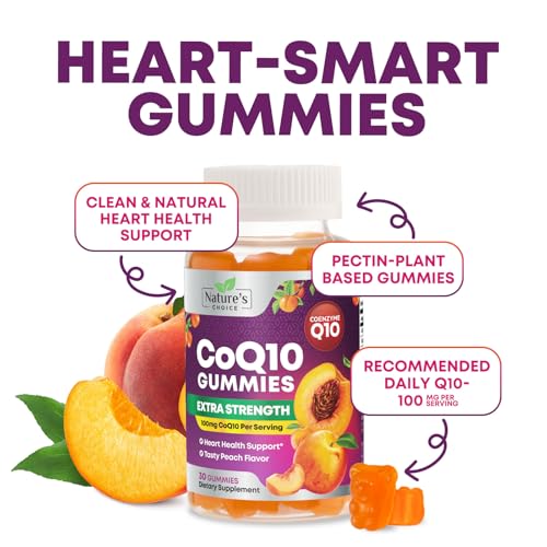 CoQ10 Gummies 100mg - 3X Strength Coenzyme Q10 - Ultra High Absorption, Antioxidant Supplements Support Heart Health & Energy Production - Nature's Coq 10 Vitamins Supplement - Vegan - 30 Gummies