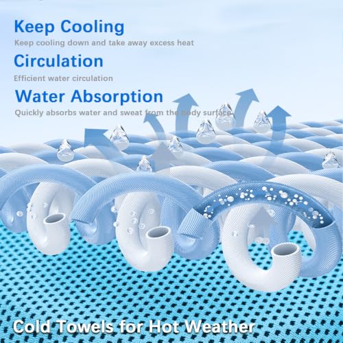 4 Packs Soft Breathable Cooling Towels for Neck and Face(40"x12") | Waterproof Bag, Carabiner, Microfiber, for Yoga, Sport,Gym,Camping