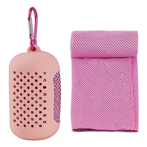 JBM Cooling Towel (40"x12") with Carabiner Clip | Quick dry ice towel for neck and face, breathable soft microfiber towel for sports, camping, beach and outdoor activities