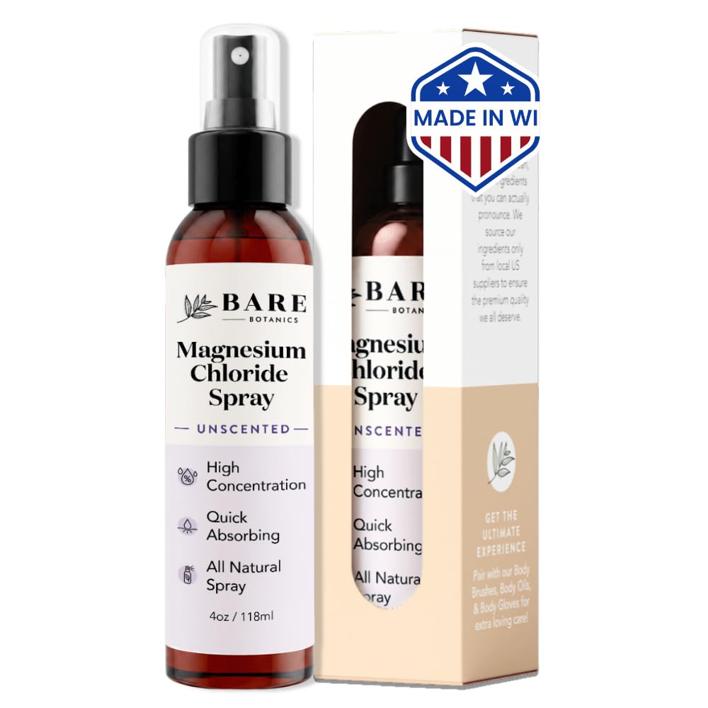 Bare Botanics Magnesium Oil Spray 4oz - Dead Sea Magnesium Chloride Mist