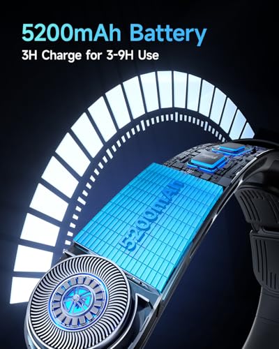 Neck Fan, 3 Turbo Portable Fans with Neck Support, 4 Speed & LED Display, 5200mAh Rechargeable Personal Fan, Hand-Free Wearable Bladeless Cooler, Gift for Travel Birthday, Men, Women