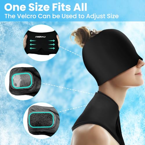 Cold Cap & Neck Ice Pack Wrap Gel Set, Hot Cooling Hat for Head & Cervical