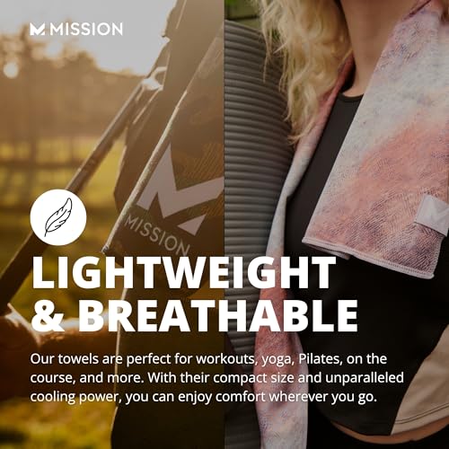 MISSION Max Plus Cooling Towel- Soft, Durable Microfiber - Cools Up to 3 Hours - UPF 50 Sun Protection - Machine Washable