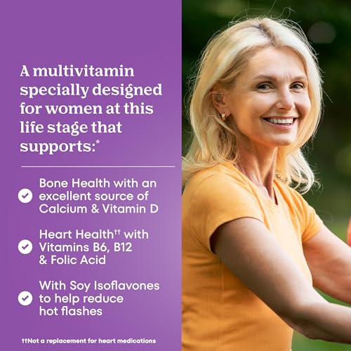 One A Day Women's Menopause Multivitamin, Menopause Support, 50 Count | Soy Isoflavones for hot flash support (3), Convenient daily tablet, For women 50+
