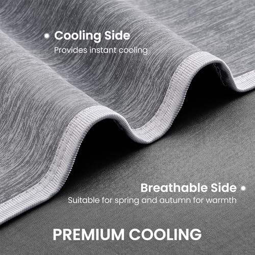 Cooling Blanket Queen Size 90"x90" for Hot Sleepers Summer Blanket | Absorbs Heat Cold Summer Blanket for Night Sweats & Menopause Q-Max>0.5 Lightweight Breathable Soft Double-Side Cooling