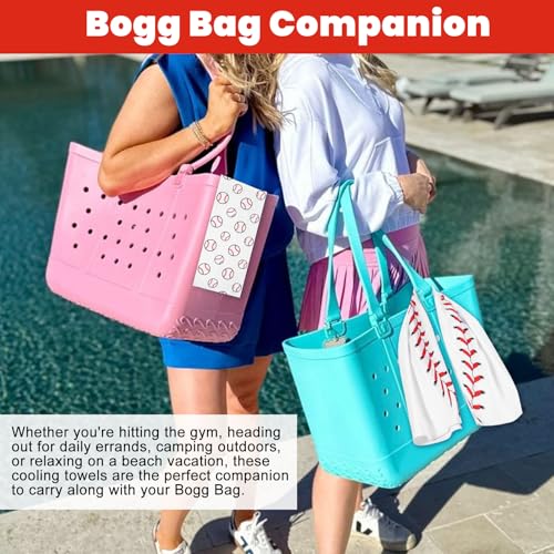 2Pcs Baseball Cooling Towels for Bogg Bag,160GSM Ice Towels | BOGG Companion | Thickened | Breathable | Sweat-Absorbing | Quick-Drying | 1 Red & 1 Blue