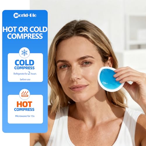 Small Round Ice Packs for Face (5 Pack) - Reusable Hot Cold Compress with Soft Fabric Sleeve, Stays Flexible When Frozen for Wisdom Teeth, Eye Surgery, Migraine, Facial Swelling & Dental Recovery