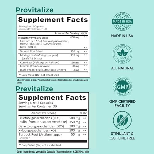 BB Company Slim Gut Bundle | Menopause Prebiotics and Probiotics for Women | Gut Vitamins for Digestive Health | Supports Joint Health & Sexy Midsection | Provitalize & Previtalize | 30 Day Supply