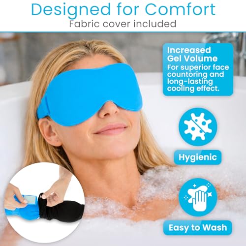 Artic Flex Heated & Cooling Eye Mask for Sleeping - Reusable Gel Ice Pack | For Tension Relief, Migraines, Skin Puffiness, Sleep - Hot & Cold Therapy Spa Treatment - Dry Eyes, Dark Circles, Eye Bags