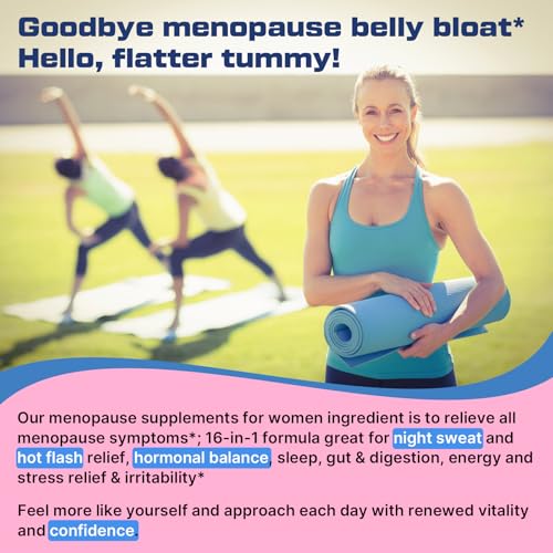 Menopause Supplements for Women, Hot Flashes & Night Sweats, 60-Day Supply | 16-in-1 Menopause Gummies, with Black Cohosh, Ashwagandha & Probiotic for Menopause Relief & Mood Balance, Goji Flavor