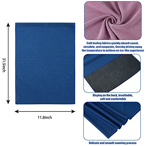 BBTO Cooling Towel Microfiber Ice Cool Cold Sport Face and Neck Soft Breathable Chilly Sweat Towel for Yoga Gym Workout Hot Weather Camping Running, 32 x 12 Inches