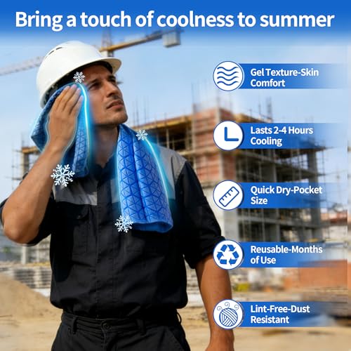 SRsafety Cooling Towels,PVA Cooling Towels for Hot Weather,Construction Cooling Neck Wraps for Hot Weather,Outdoor,Work (Blue)