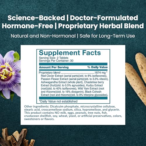 Herbal Equilibrium™ - Natural, Full-Spectrum Relief for Peri/Menopause Symptoms with 7 Proven Herbal extracts (30 Day Supply)