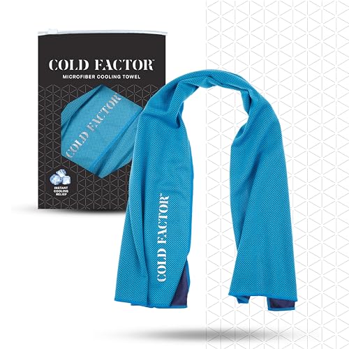 Instant Cooling Towel - Sports Cooling Towel with UPF 50+ and Reflective Protection - Moisture Wicking, Chemical-Free Evaporative Cooling for Hot Weather, Runners & Athlete (Blue, 1 Pack)