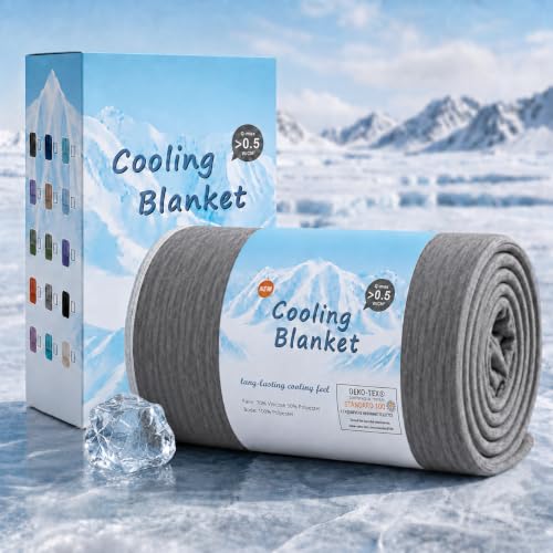 Cooling Blanket Queen Size 90"x90" for Hot Sleepers Summer Blanket | Absorbs Heat Cold Summer Blanket for Night Sweats & Menopause Q-Max>0.5 Lightweight Breathable Soft Double-Side Cooling