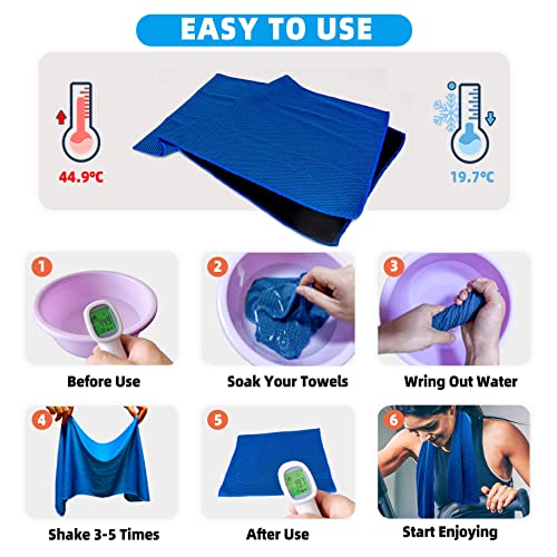 Cooling Towels, Soft Breathable Sweat Ice Towel for Sports, Yoga, Gym, Golf, Camping, Running, Fitness, Workout & More Activities