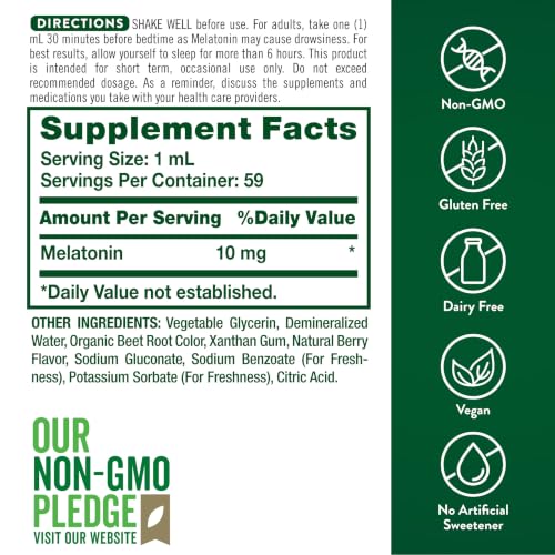 Nature's Truth Melatonin Liquid | 10 mg