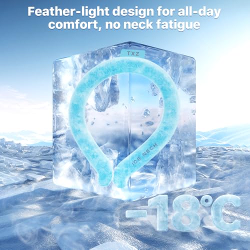 Cooling Neck Wrap for Summer Heat Relief, Wearable Ice Neck Cooling Tube with Quick Freeze Gel, Reusable Hands-Free Cold Band Lasts Up to 5 Hours for Outdoor, Yardwork, Workouts