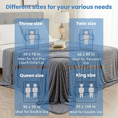 OIGAE Cooling Blanket Throw Size 50"x70" for Hot Sleepers Summer Blanket | Absorbs Heat Cold Summer Blanket for Night Sweats & Menopause Lightweight Breathable Soft Double-Side Cooling Ice Blanket