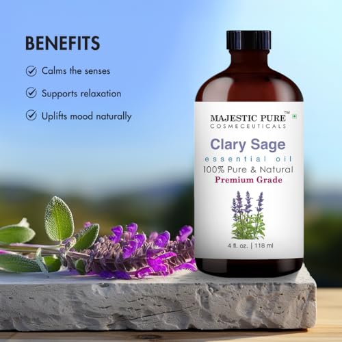 Majestic Pure Clary Sage Essential Oil for Diffuser - 4 Fl Oz