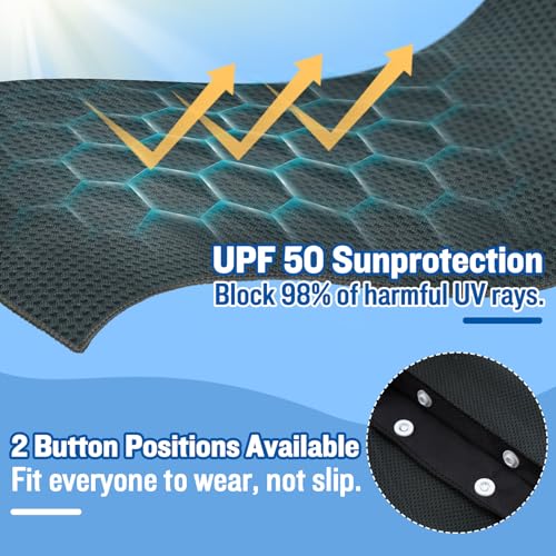 Acostop 4 Pcs Cooling Hoodie Towels for Neck and Face, Absorbent&Quick-Dry | Cooling Towel with Anti-Slip Snaps, Evaporative Cool & UPF 50 Sun Protection Wraps in Hot Weather Outdoor Sports