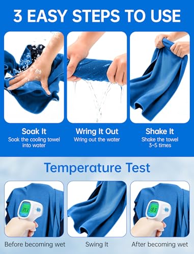 Cooling Towels for Neck and Face: Instant Cool Towel for Hot Weather UPF 50 Quick Dry Microfiber Sweat Towel for Gym Sports Workout Travel - 40"x12", 4 Packs Multicoloured