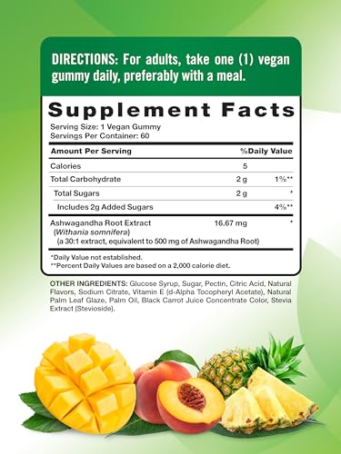 Nature's Truth Ashwagandha Gummies | 60 Count | Tropical Flavor