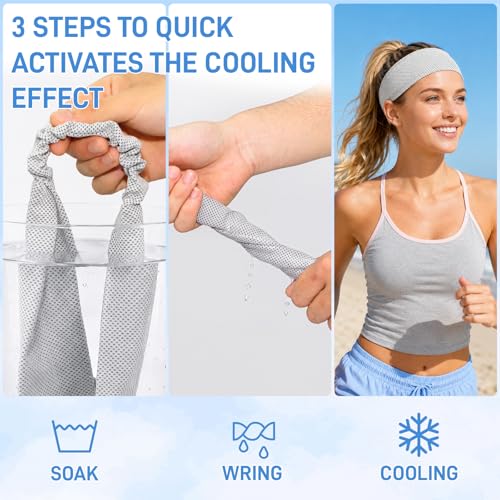 Cooling Headbands for Women, Instant Cooling Dual-Layer Non-Slip Sweatbands, Moisture Wicking for Women Running Fitness Yoga