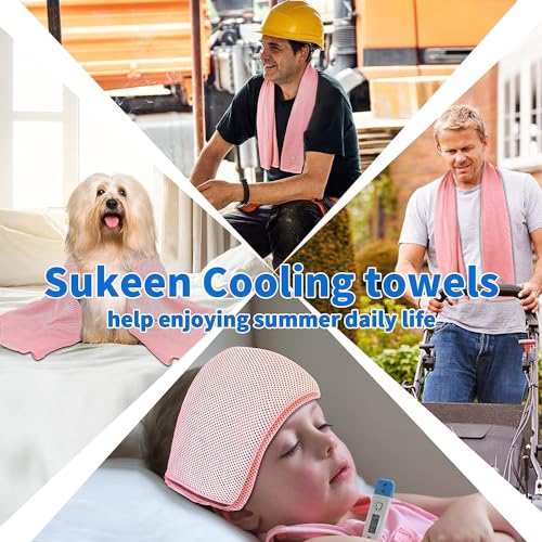 Sukeen 4'lü Paket Soğutucu Havlu (40"x12") Boyun ve Yüz İçin, Soğutucu Boyun Sargısı, Sıcak Havalar İçin Nefes Alabilen Soğutucu Havlu, Yoga, Spor, Golf, Spor Salonu, Kamp, Koşu, Fitness, Egzersiz İçin Ter Havlusu