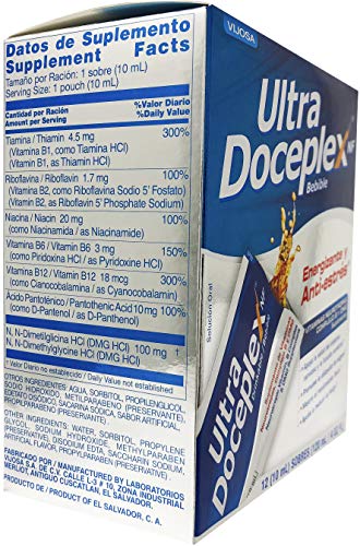 Ultra Doceplex Enerji Poşetleri - Güçlü B Kompleksi Sıvı, 12'li