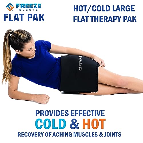 FreezeSleeve Flat Pak | 12" x 17" Extra Large Reusable Gel Ice Pack for Hot and Cold Therapy | Soft Flexible Cooling Pad for Back Hip Leg Injuries and Pain Relief | Cold Compress for Injury Recovery