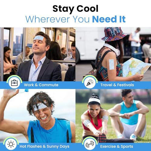 | Cooling Gel Patches for Instant Relief from Heat, Workouts, and Hot Flashes | Long-Lasting, Breathable, Hypoallergenic & Unscented Hydrogel Patches for All-Day Comfort | 5 Pack