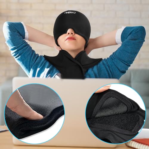 Cold Cap & Neck Ice Pack Wrap Gel Set, Hot Cooling Hat for Head & Cervical